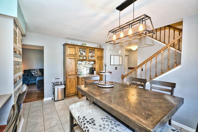 view of tiled dining space