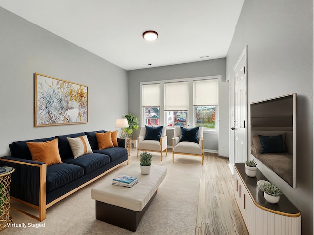 living room featuring hardwood / wood-style flooring