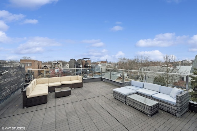 view of patio / terrace featuring a balcony and an outdoor hangout area