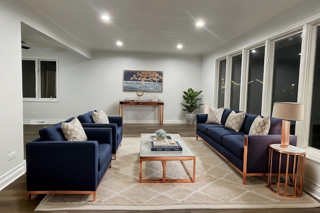 living room featuring hardwood / wood-style floors