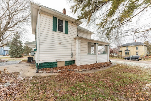 view of home's exterior featuring central AC