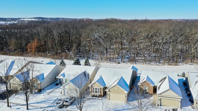 view of snowy aerial view