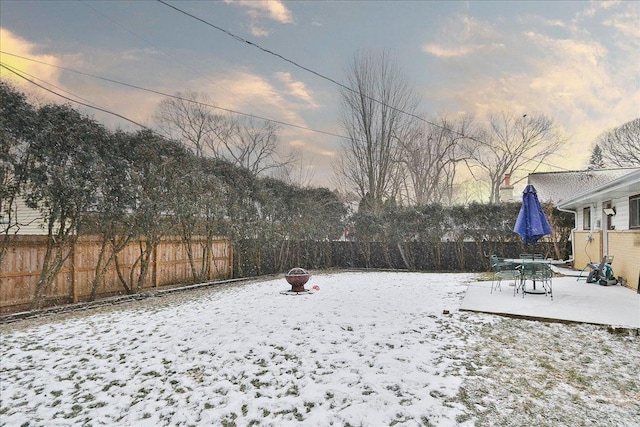 view of snowy yard