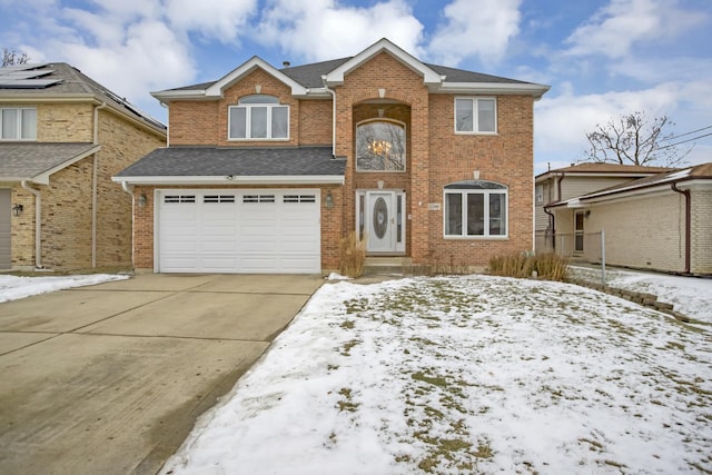 view of property featuring a garage