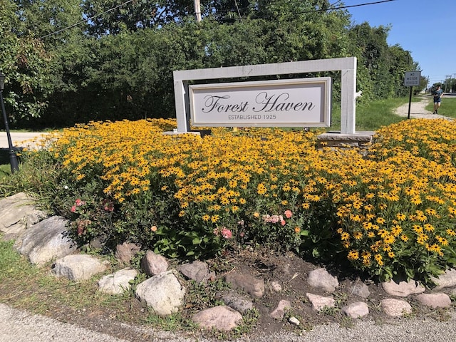 view of community sign