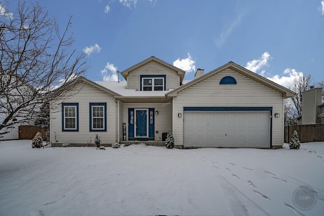 view of front facade featuring a garage