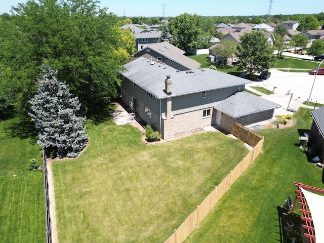 bird's eye view with a residential view