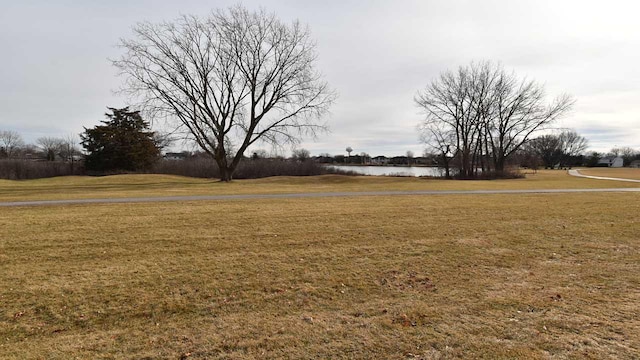 view of yard featuring a water view