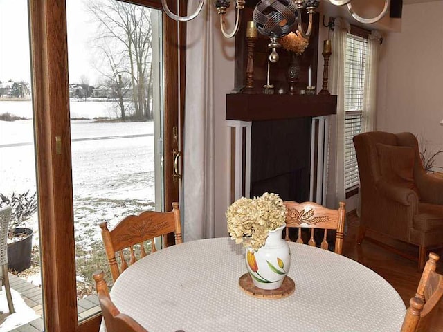 dining room featuring hardwood / wood-style flooring