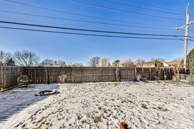 view of snowy yard