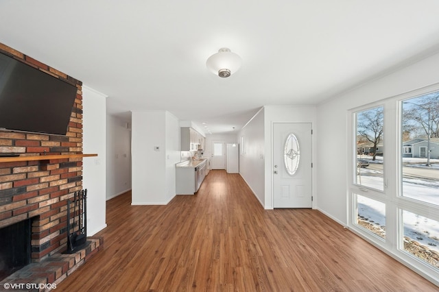 foyer with hardwood / wood-style floors