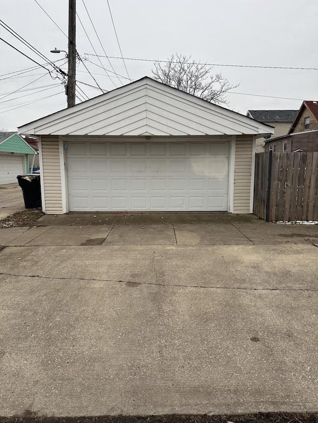 view of garage