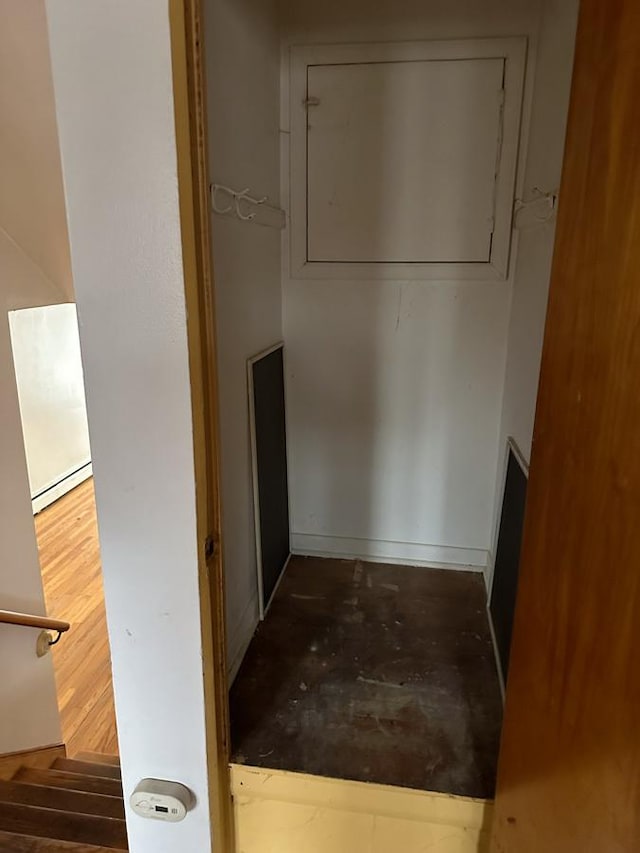 hallway with baseboard heating