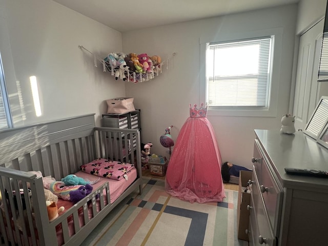 bedroom with a crib