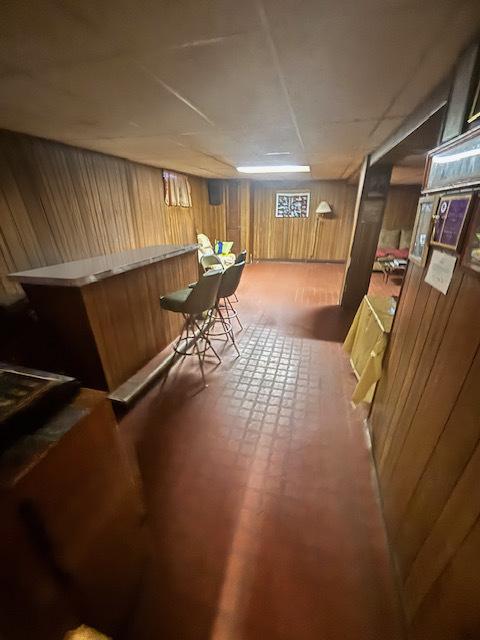 bar with wooden walls