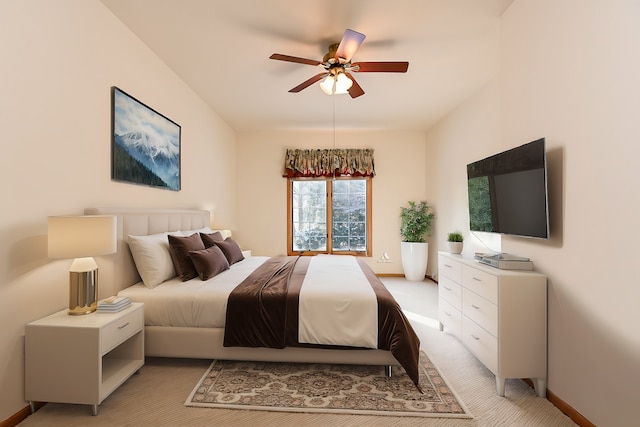 bedroom featuring ceiling fan