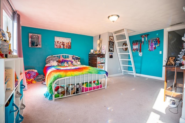 view of carpeted bedroom