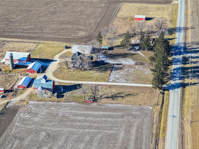 bird's eye view with a rural view