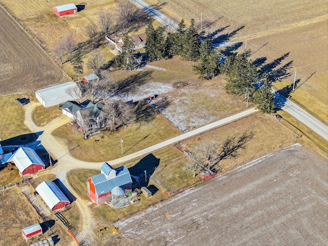 aerial view featuring a rural view