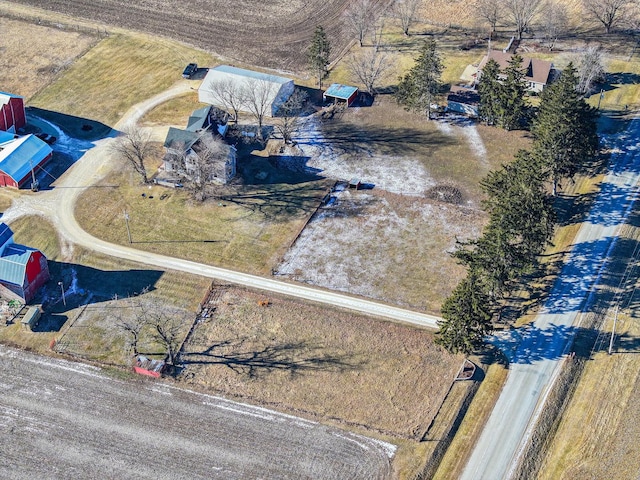 aerial view with a rural view