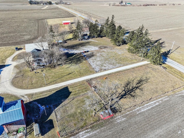 bird's eye view with a rural view