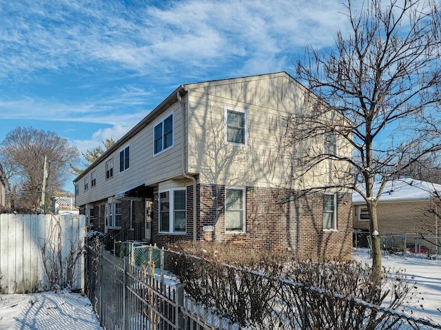 view of snowy exterior