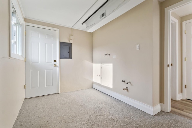 bathroom featuring electric panel