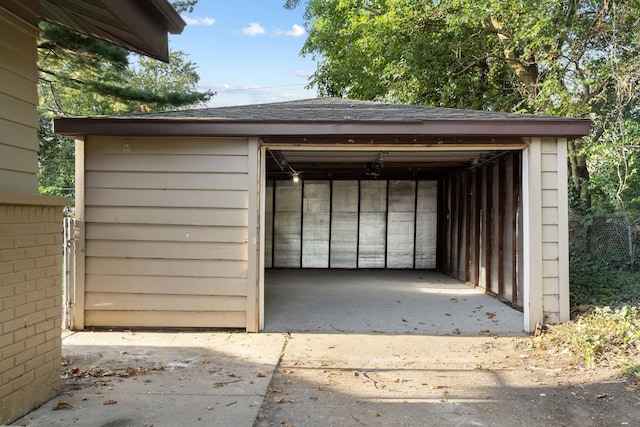 view of garage