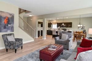 living room with hardwood / wood-style flooring