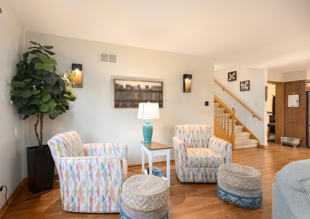 living room featuring hardwood / wood-style floors