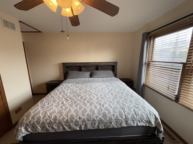 bedroom featuring ceiling fan