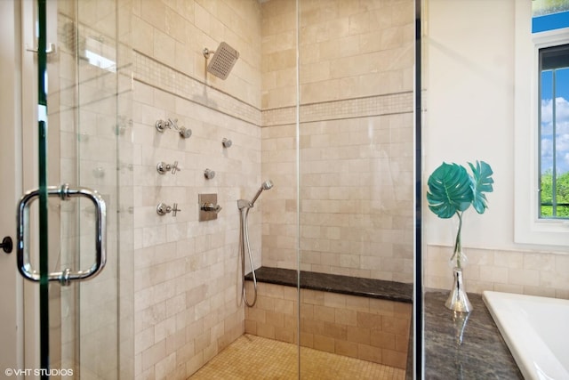 bathroom with walk in shower