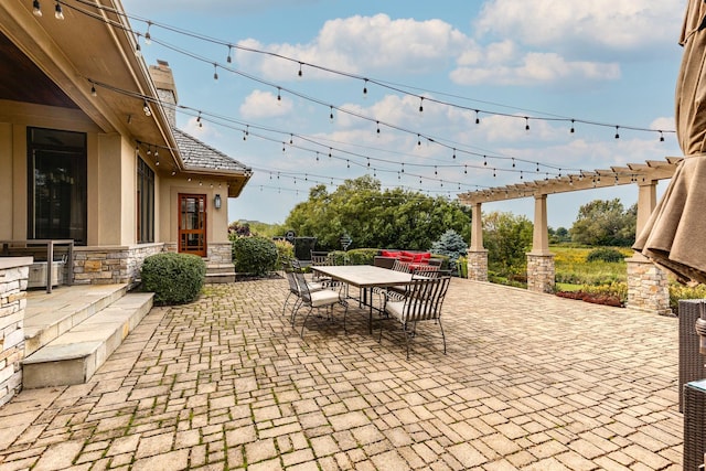 view of patio with a pergola