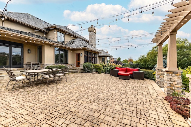 view of patio featuring an outdoor living space