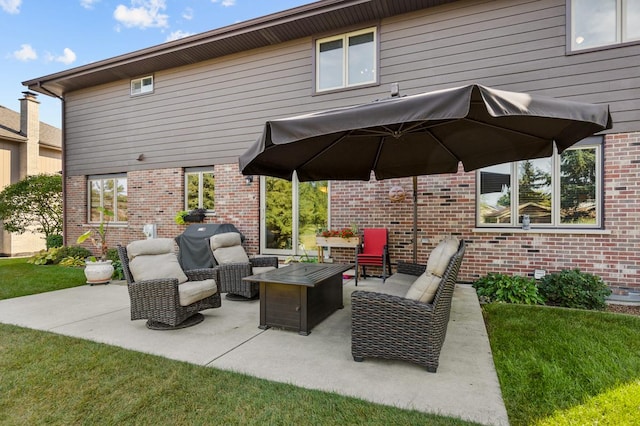 view of patio / terrace with an outdoor living space