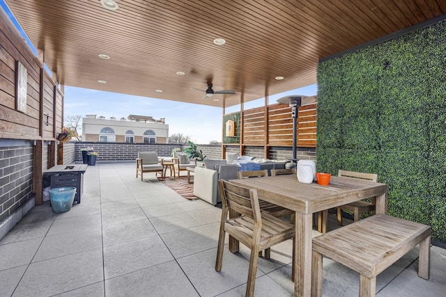 view of patio / terrace featuring an outdoor hangout area and ceiling fan