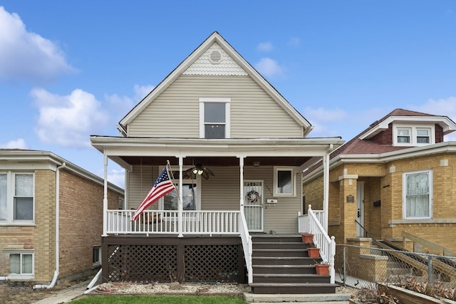 view of front facade featuring covered porch