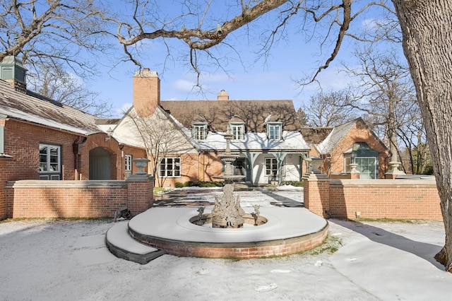 exterior space with a fenced front yard