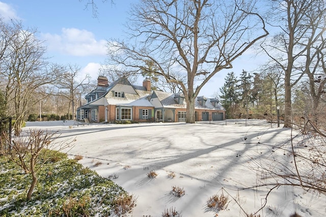 view of front of property with a chimney