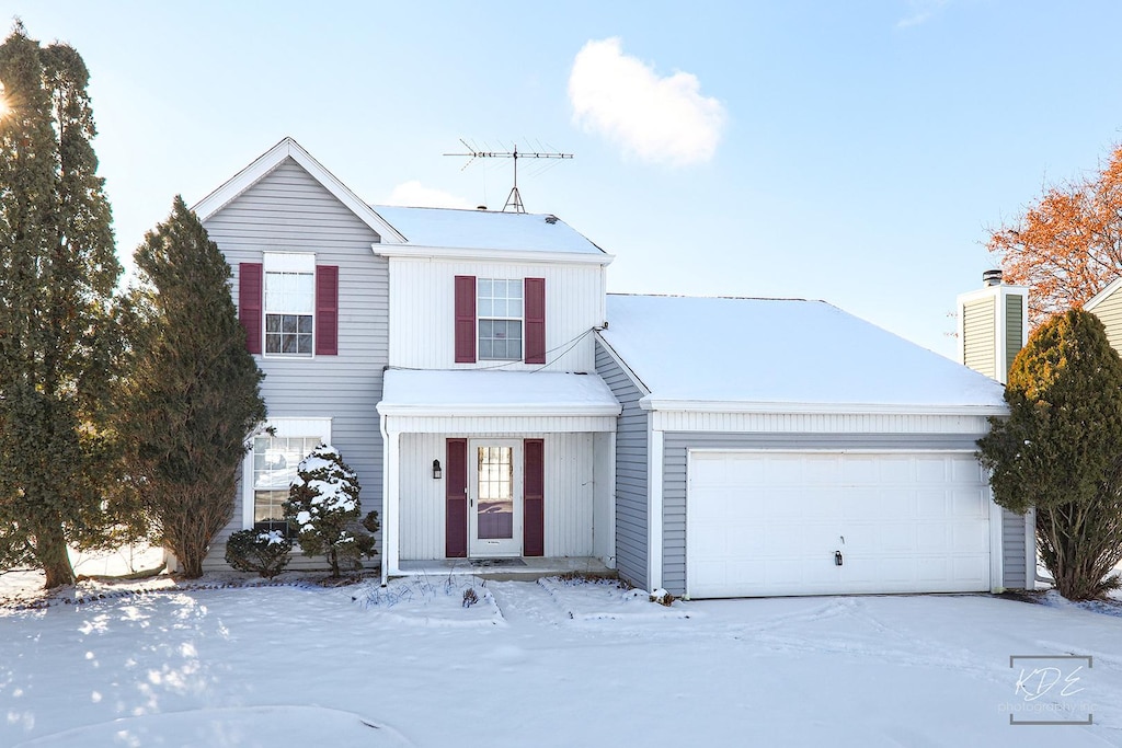 view of front of house with a garage