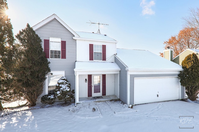 view of front of house with a garage