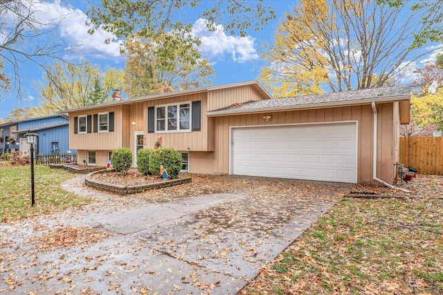 bi-level home with a garage