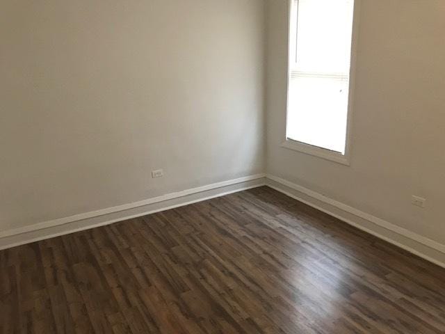 empty room featuring dark hardwood / wood-style floors