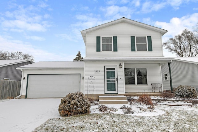 front facade featuring a garage