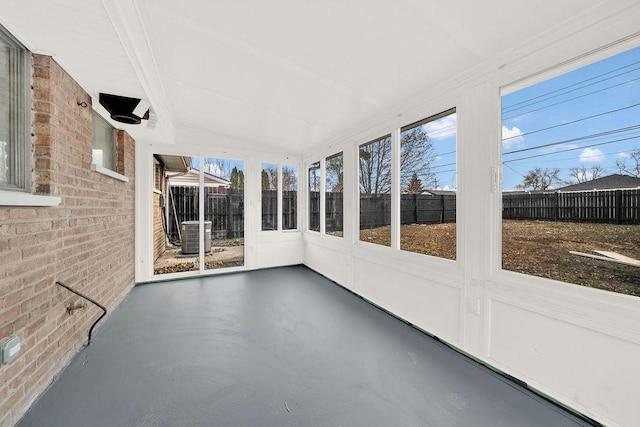 view of unfurnished sunroom