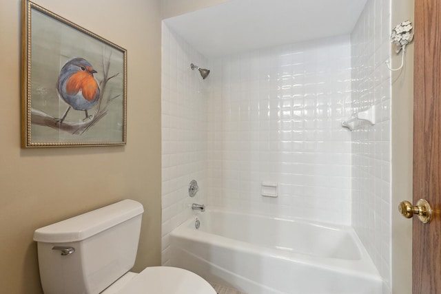 bathroom featuring toilet and tub / shower combination