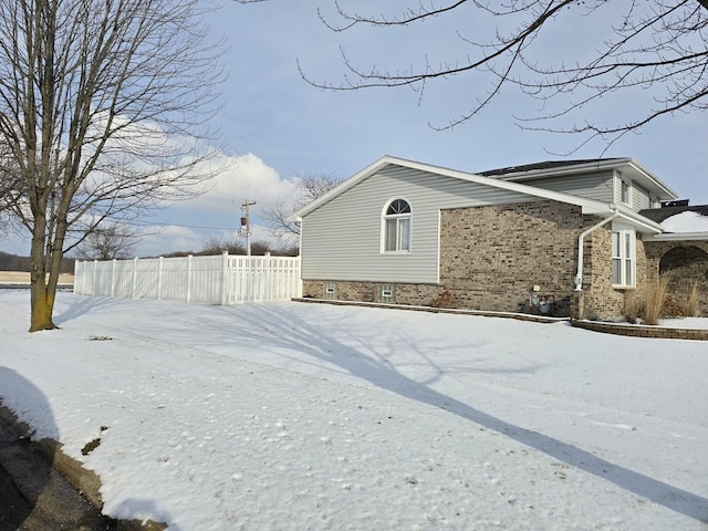 view of snowy exterior