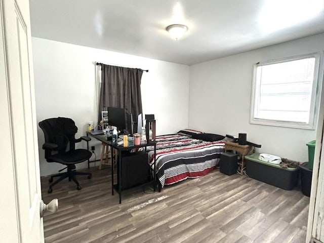 bedroom featuring wood-type flooring