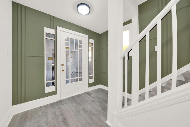 entrance foyer with wood-type flooring