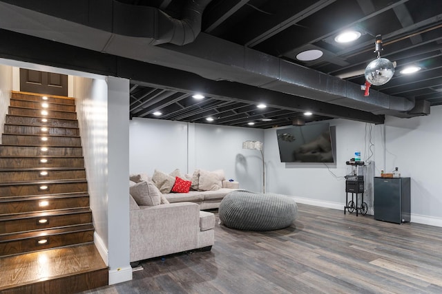 living room featuring hardwood / wood-style flooring